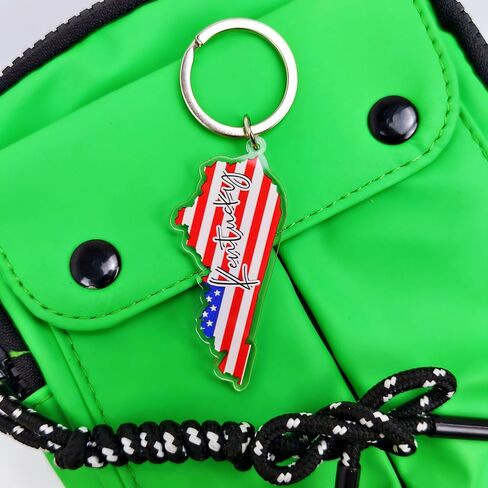 Kentucky Souvenirs Keychain With Key Ring - American Flag Keychain, Key Holder For Gifts,Souvenirs From Usa,Spot M in Kuwait