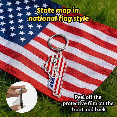 Kentucky Souvenirs Keychain With Key Ring - American Flag Keychain, Key Holder For Gifts,Souvenirs From Usa,Spot M in Kuwait