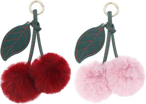 Ezcora 2 Pack Cherry Keychain & Bag Charm, Cute Cherry Pendant for Women and Girls, for Backpacks, Handbags, Purses & Keys in Saudi Arabia