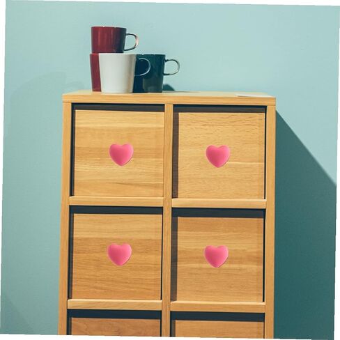 Sewroro 4pcs Pink Heart Shaped Cabinet Handles Cute Cartoon Drawer Pulls Soft Silicone Wardrobe Hardware for ’ Room Furniture Decor in Kuwait