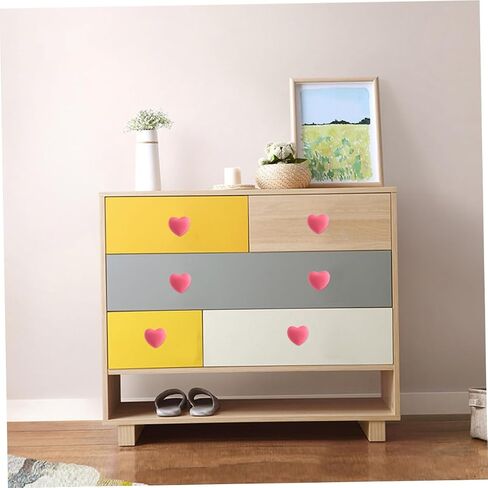 SUPVOX 4pcs Pink Heart-Shaped Drawer Handles Soft Silicone Pull Knobs Cute Cabinet Handle for ’ Room Furniture Wardrobe Cabinet Door Accents in Saudi Arabia