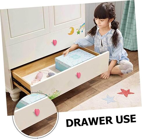 SHINEOFI 4pcs Pink Heart-Shaped Drawer Pull Handles Soft Cartoon Cabinet Knobs for ’ Room Furniture Wardrobe Cabinet Door Pulls in Kuwait