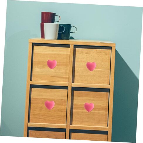 SHINEOFI 4pcs Pink Heart-Shaped Drawer Pull Handles Soft Cartoon Cabinet Knobs for ’ Room Furniture Wardrobe Cabinet Door Pulls in Kuwait