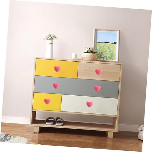 SHINEOFI 4pcs Pink Heart-Shaped Drawer Pull Handles Soft Cartoon Cabinet Knobs for ’ Room Furniture Wardrobe Cabinet Door Pulls in Kuwait