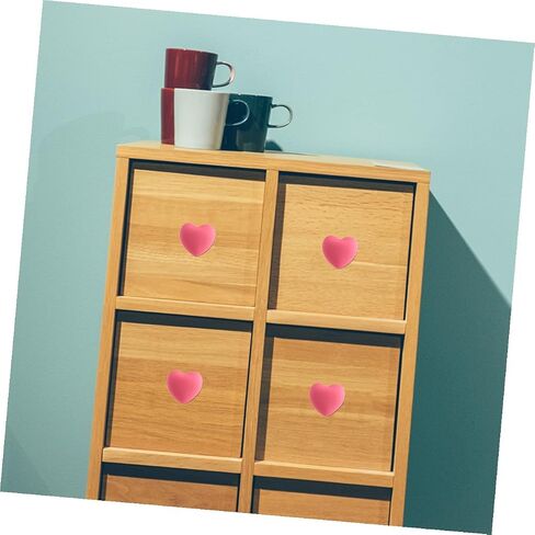 Holibanna 4pcs Pink Heart Shaped Drawer Handles Soft PVC Cute Cabinet Pulls for ’ Room Wardrobe Furniture Accessories in Saudi Arabia