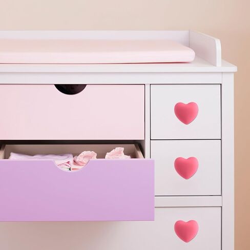 Holibanna 4pcs Pink Heart Shaped Drawer Handles Soft PVC Cute Cabinet Pulls for ’ Room Wardrobe Furniture Accessories in Saudi Arabia