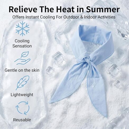 Neck Cooling Wrap for Hot Weather – Reusable Ice Pack for Neck, Cold Gel Wrap for Summer Heat Relief, Outdoor Sports, Travel, Gym – Soft Breathable Fabric, Hands-Free Flexible Design in Saudi Arabia