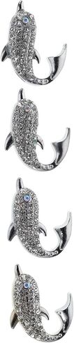 jojofuny 4pcs Dolphin Drawer Pull Handles Silver Nautical Ocean Cabinet Knobs for ’ Room Dresser Wardrobe Furniture Decorative Single Hole Pulls in Kuwait