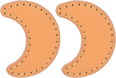 operitacx 2pcs مقابض باب خزانة الملابس على شكل قمر سميكة من جلد البولي يوريثان، مقابض درج خزانة ذات طراز عتيق لأجهزة خزانة أثاث الغرفة، فتحة واحدة، كاكي in Kuwait