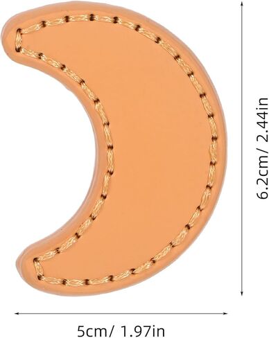 operitacx 2pcs مقابض باب خزانة الملابس على شكل قمر سميكة من جلد البولي يوريثان، مقابض درج خزانة ذات طراز عتيق لأجهزة خزانة أثاث الغرفة، فتحة واحدة، كاكي in Kuwait