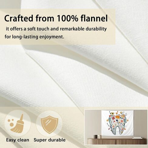 KBRCT Floral Tooth Tapestry, Dentist Appreciation Gifts Wall Tapestry for Office, Dental Gifts for Women Wall Hanging Decor for Home Bedroom Living Room Office, 50x60 Inch in Saudi Arabia