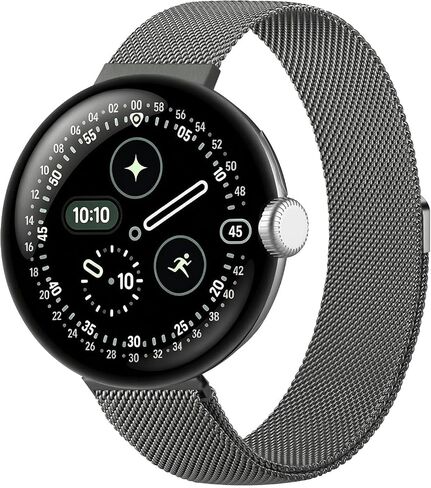 AK Metal Band Compatible with Google Pixel Watch 4 3 Bands 41mm / Pixel Watch 2 1 Band for Women Men, Stainless Steel Mesh Loop Strap for Google Smartwatch Accessory in Saudi Arabia
