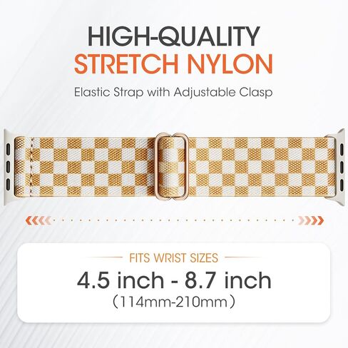 6Pack Stretchy Printed Nylon Bands Compatible for Apple Watch 38mm 40mm 41mm 42mm 44mm 45mm 49mm | Floral Checkered Aesthetic Lightweight Breathable Everyday Wear | Women Cute Replacement Wristband for iWatch SE Series 11 10 9 8 7 6 5 4 3 Ultra in Kuwait