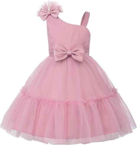JerrisApparel Girls One-Shoulder Bow Party Dress for Birthday Wedding in Kuwait