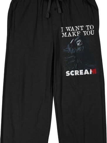 Bioworld Ghostface X Scream 6 أريد أن أجعلك تصرخ سروال بيجامة نوم أسود للكبار in Kuwait