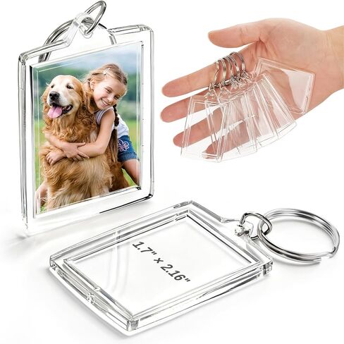 20 Pack Acrylic Photo Keychains, Clear Picture Frame Keychain Inserts for 1.76 x 1.37 Inch Photos, 2.16 x 1.7 Inch Outer Size, DIY Personalized Keepsake Gift for Keys, Bags, Backpacks in Saudi Arabia