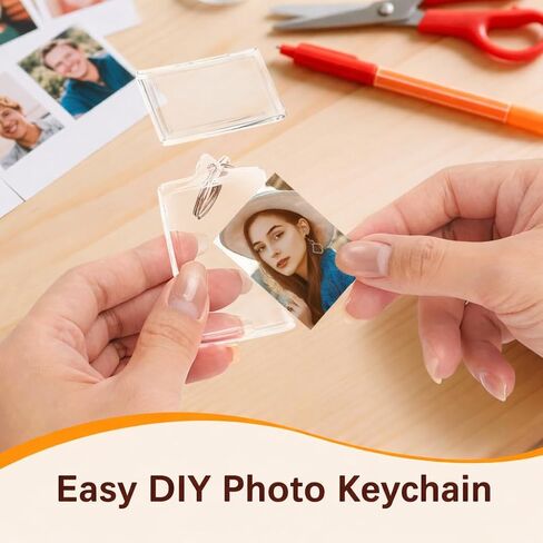 20 Pack Acrylic Photo Keychains, Clear Picture Frame Keychain Inserts for 1.76 x 1.37 Inch Photos, 2.16 x 1.7 Inch Outer Size, DIY Personalized Keepsake Gift for Keys, Bags, Backpacks in Saudi Arabia