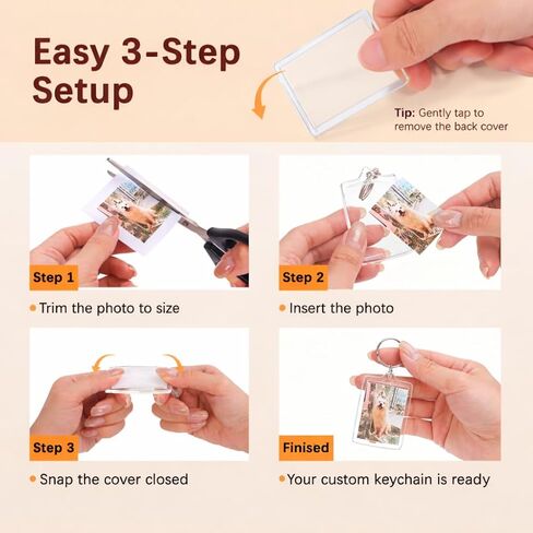 20 Pack Acrylic Photo Keychains, Clear Picture Frame Keychain Inserts for 1.76 x 1.37 Inch Photos, 2.16 x 1.7 Inch Outer Size, DIY Personalized Keepsake Gift for Keys, Bags, Backpacks in Saudi Arabia
