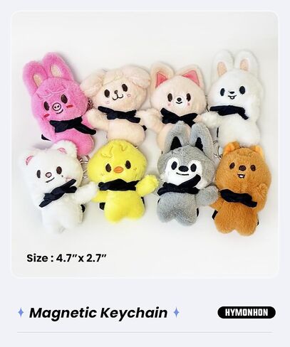 Stray Merch Cute Plush Keychain Soft Stuffed Animal Pendant for Women Backpack Tote Handbag Charm Decor Accessories 8 PCS Set in Saudi Arabia