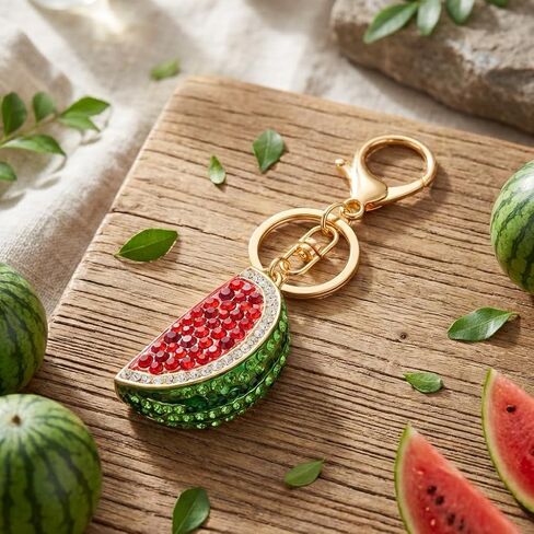 Fruit Keychain – Watermelon Keychains Bag Charms for Women with Crystal Embellishments, Cute Key Chains Gifts for Girls, Family, Friends and Summer Lovers in Kuwait