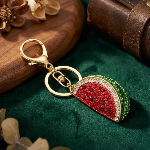 Fruit Keychain – Watermelon Keychains Bag Charms for Women with Crystal Embellishments, Cute Key Chains Gifts for Girls, Family, Friends and Summer Lovers in Kuwait
