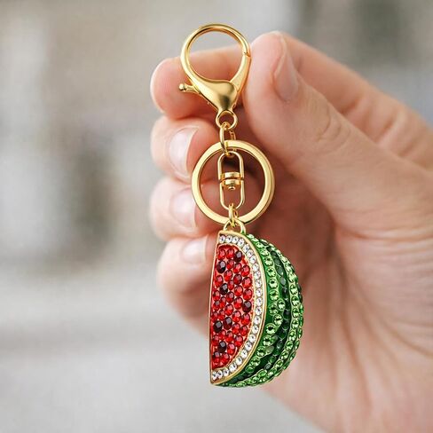 Fruit Keychain – Watermelon Keychains Bag Charms for Women with Crystal Embellishments, Cute Key Chains Gifts for Girls, Family, Friends and Summer Lovers in Kuwait