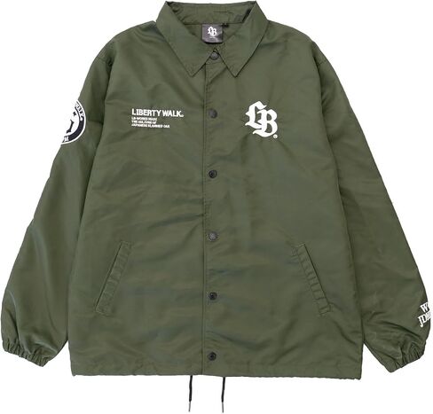 Liberty Walk LBWK JDM Coach Jacket Thorn Logo Khaki Car Enthusiast Streetwear Tuner Apparel in Saudi Arabia