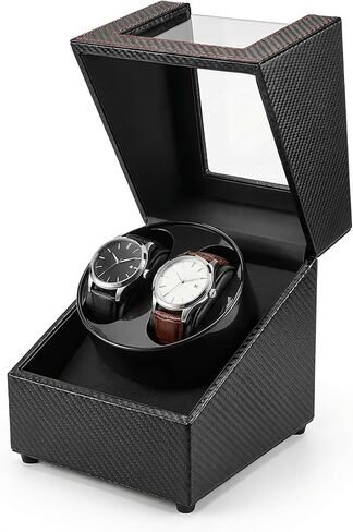 Double Watch Winder for Automatic Watches, Quiet Japanese Motor Rotating Self-Winding Watch Winder Box with Storage Display, Premium PU Leather Watch Winder Case for Rolex Men Women in Saudi Arabia