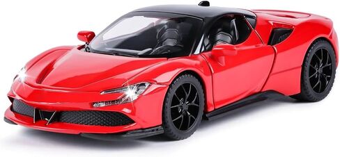Toy Cars Ferrari Model for Kids 1:32 Diecast Metal Toy Cars,Pull Back Car with Light and Music Ferrari SF90 Toy Car Collectible Model Cars,for Boys Age 3 + Year Old in Kuwait