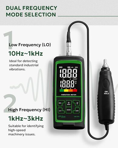 Vibration Meter Digital Vibrometer Handheld Vibration Analysis Equipment Acceleration Velocity Displacement Measurement in Kuwait