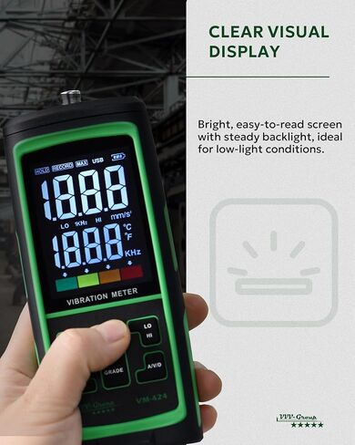 Vibration Meter Digital Vibrometer Handheld Vibration Analysis Equipment Acceleration Velocity Displacement Measurement in Kuwait