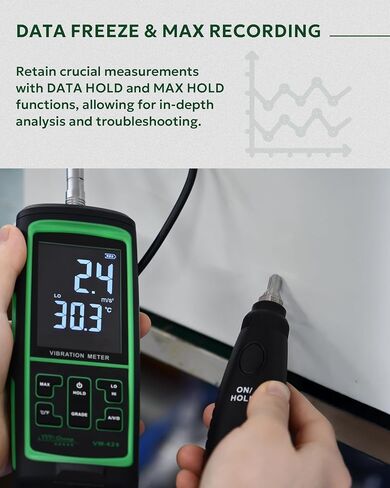 Vibration Meter Digital Vibrometer Handheld Vibration Analysis Equipment Acceleration Velocity Displacement Measurement in Kuwait
