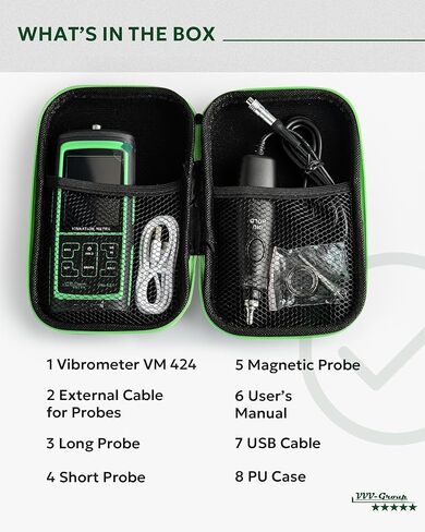 Vibration Meter Digital Vibrometer Handheld Vibration Analysis Equipment Acceleration Velocity Displacement Measurement in Kuwait