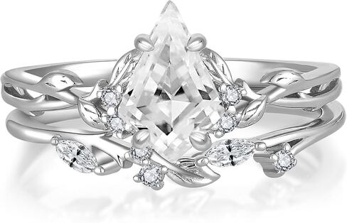 YL Pear/Round/Heart/Kite Cut Leaf Moissanite Engagement Wedding Rings for Women Sterling Silver Infinity Promise Ring for Her in Kuwait