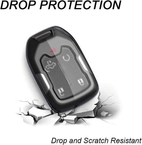 Chevy Keyless Key Fob Cover 2PCS Transparent Soft TPU Full Protection Key Shell Key Case Compatible with Chevy Silverado Suburban Tahoe GMC Acadia Sierra Terrain Yukon Protection Shell Accessories in Saudi Arabia