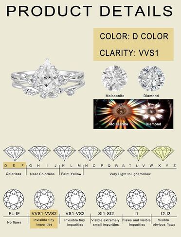 YL Pear/Round/Heart/Kite Cut Leaf Moissanite Engagement Wedding Rings for Women Sterling Silver Infinity Promise Ring for Her in Kuwait