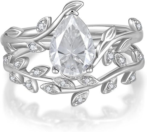 YL Pear/Round/Heart/Kite Cut Leaf Moissanite Engagement Wedding Rings for Women Sterling Silver Infinity Promise Ring for Her in Kuwait