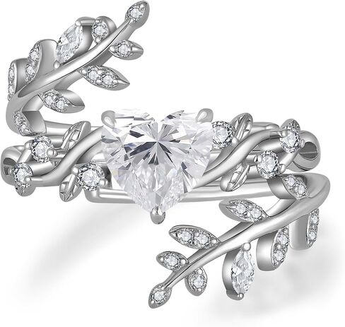YL Pear/Round/Heart/Kite Cut Leaf Moissanite Engagement Wedding Rings for Women Sterling Silver Infinity Promise Ring for Her in Kuwait