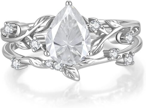 YL Pear/Round/Heart/Kite Cut Leaf Moissanite Engagement Wedding Rings for Women Sterling Silver Infinity Promise Ring for Her in Kuwait