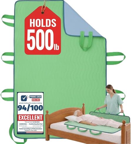 وسادة السرير الوضع الماصة 34 "× 52" مع مقابض نقل المريض منصات سرير سرير قابلة للغسل وسادات ترطيب ماء قابلة للاستحمام منصات سلس القابلة لإعادة الاستخدام للبالغين حامي قابلة للغسل in Kuwait
