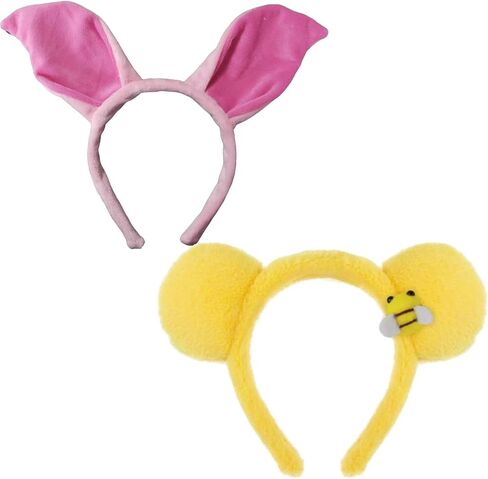 Kirei Sui 2-Piece Soft Pig Ears & Yellow Bear Headband for Adult Halloween Christmas Party Accessories Costume in Kuwait