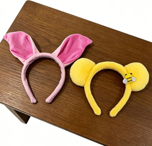 Kirei Sui 2-Piece Soft Pig Ears & Yellow Bear Headband for Adult Halloween Christmas Party Accessories Costume in Kuwait