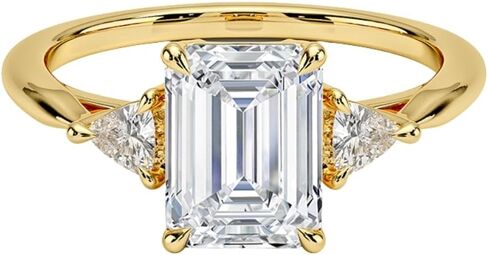 2 Carat Moissanite Diamond Engagement Ring 10k 14k 18k Gold & 925 Sterling Silver Trillion Cut Three Stone Moissanite Ring Christmas Gift For Her in Kuwait