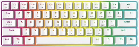 FANTECH Maxfit61 60% Mechanical Keyboard - Hot Swappable Blue Switch, White in Saudi Arabia