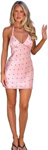 Tiger Mist Women's Cincie Satin Halter Mini Dress with Triangle Bust in Saudi Arabia