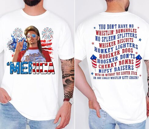 Joe Dirt 4th of July T-Shirt | Funny America Movie Quote Tee | Patriotic Men's Shirt | Independence Day Gift | Life's A Garden Dig It Mullet Tee in Saudi Arabia