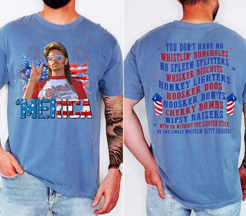 Joe Dirt 4th of July T-Shirt | Funny America Movie Quote Tee | Patriotic Men's Shirt | Independence Day Gift | Life's A Garden Dig It Mullet Tee in Saudi Arabia