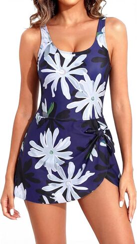 Pleneal One Piece Swim Dress Swimsuits Bathing Suit for Women, Tummy Control Full Coverage with Skirt for Beach Pool Vacation in Saudi Arabia