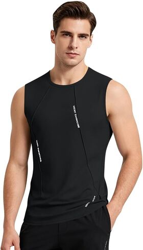 Tank Tops Men Lightweight Quick-Dry Athletic Stretch Sleeveless Running Muscle Shirt for Gym Beach & Casual Summer in Saudi Arabia