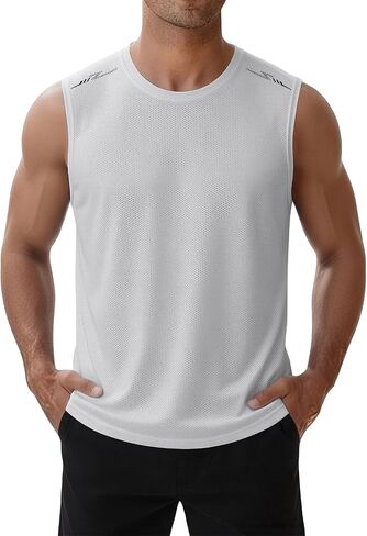 Tank Tops Men Lightweight Quick-Dry Athletic Stretch Sleeveless Running Muscle Shirt for Gym Beach & Casual Summer in Saudi Arabia